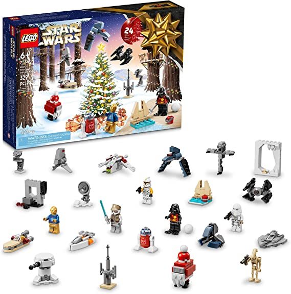 LEGO Star Wars 2022 Calendar 75340 Building Toy Set for Kids, Boys and Girls, Ages 6+, 8 Characters and 16 Mini Builds (329 Pieces) - amazontoy