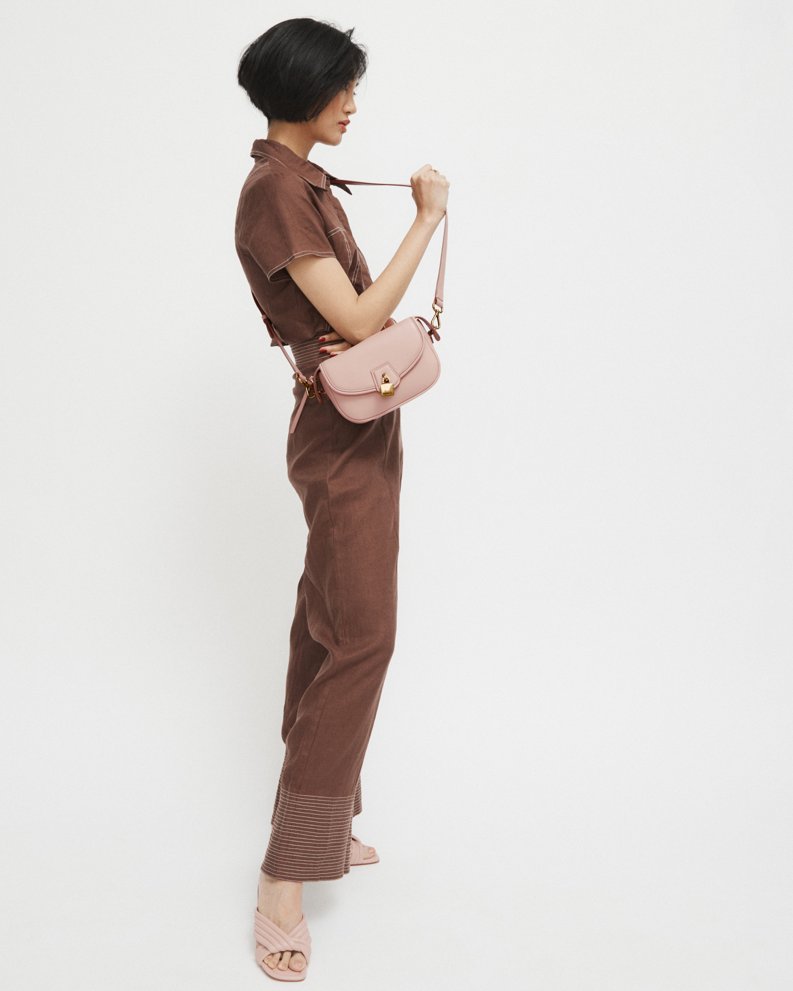 Mimco Lock-it Mini Saddle Cross Body Bag