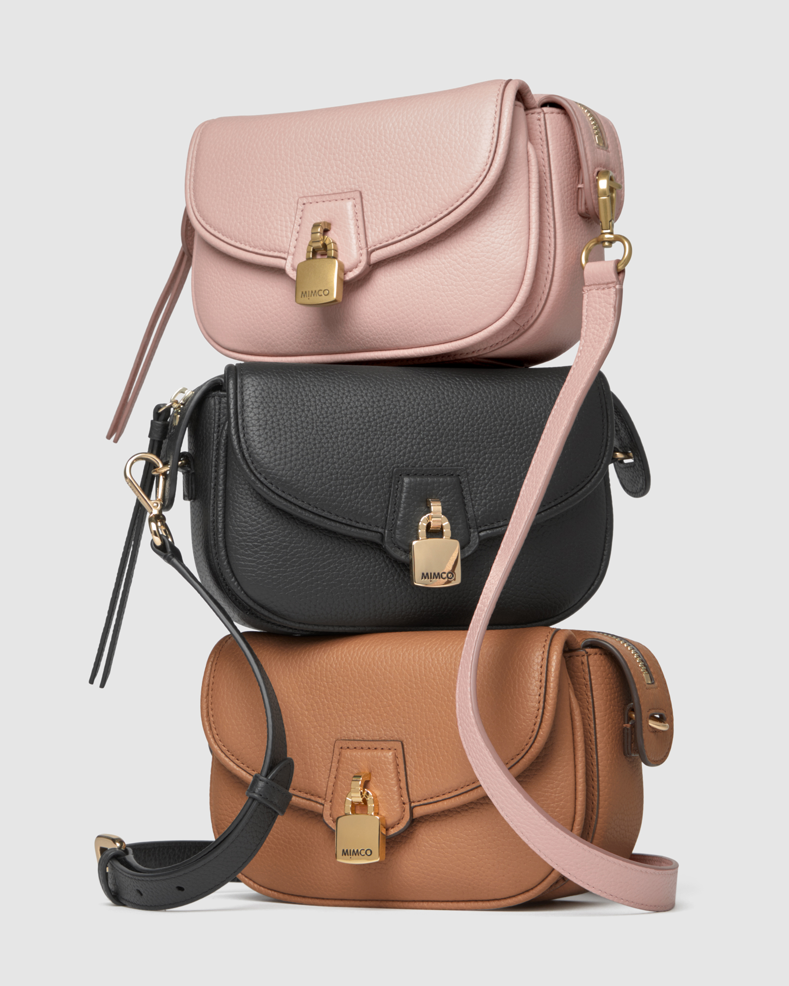 Mimco Lock-it Mini Saddle Cross Body Bag