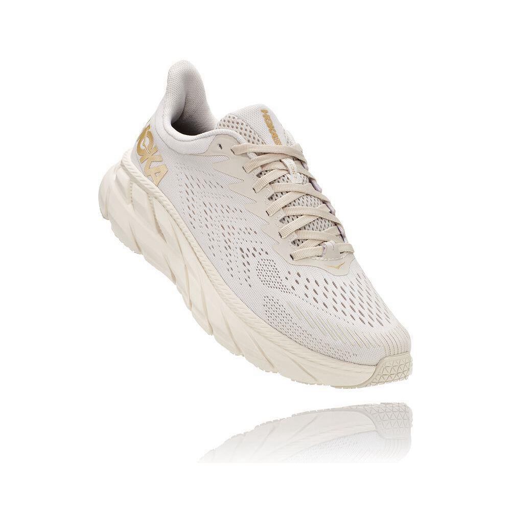 Beige Women's Hoka Clifton 7 Running Shoes | 245097-VUK - Hoka Running ...