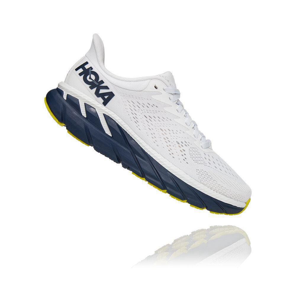 White / Navy Women's Hoka Clifton 7 Running Shoes | 862159-UND - Hoka ...