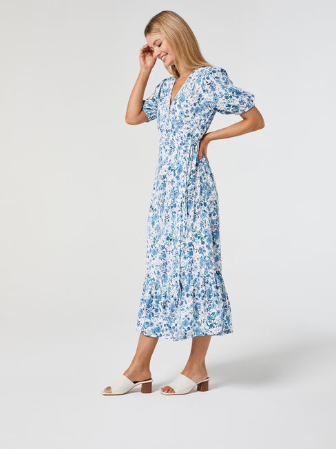 Lila Wrap Front Midi Dress