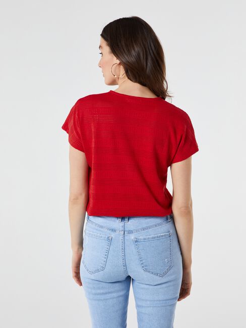 Thea Pointelle Bubble Hem Top