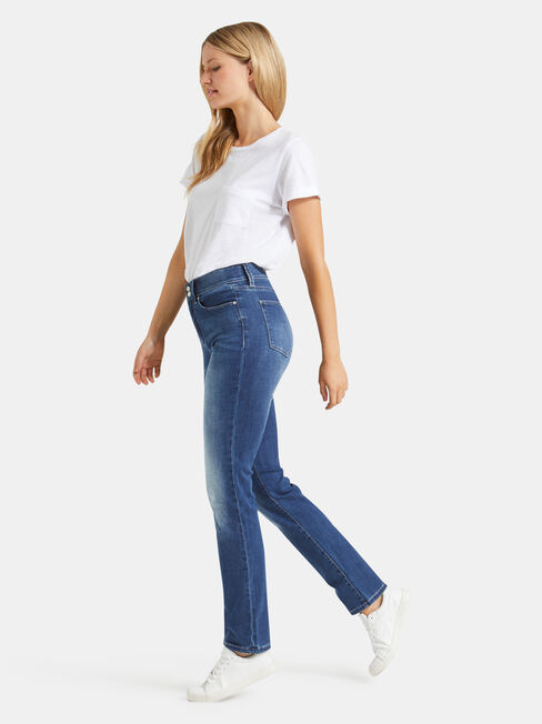 Tummy Trimmer Slim Straight Jeans Mid Sapphire
