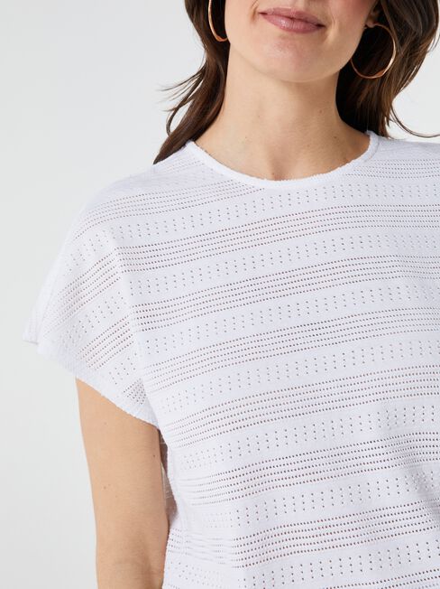 Thea Pointelle Bubble Hem Top