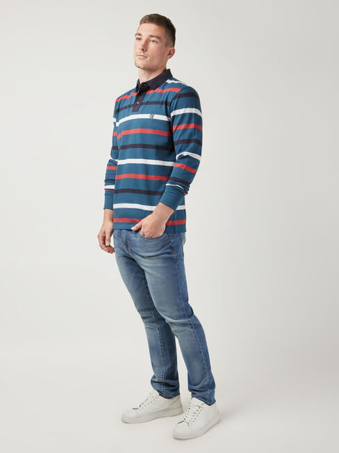 LS Craige Stripe Rugby Polo