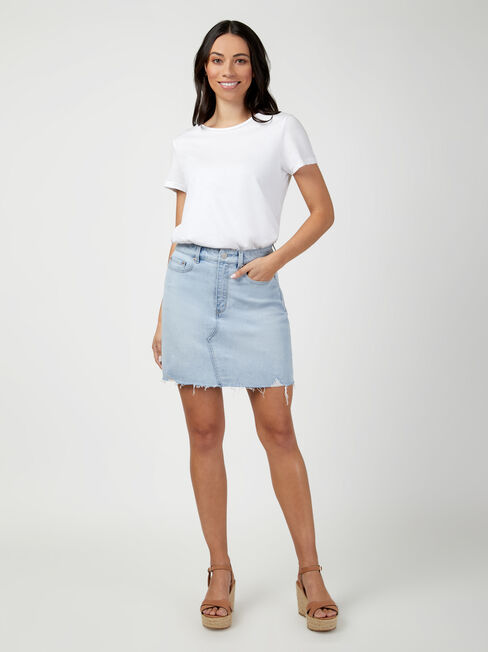 Simone Distressed Denim Skirt
