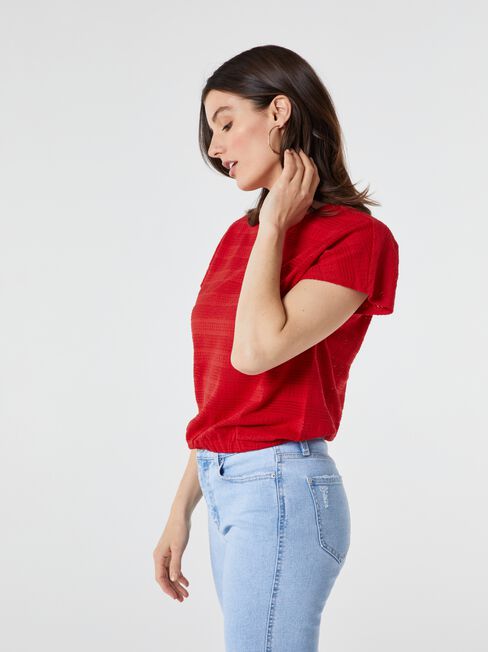 Thea Pointelle Bubble Hem Top