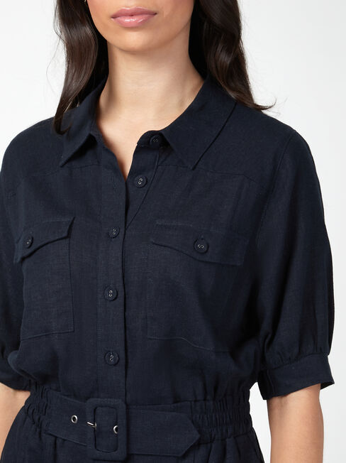 Flora Belted Shirt Dress