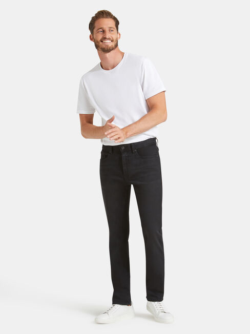 Denim Flex Slim Tapered Jeans Washed Black