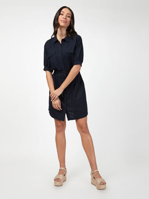 Flora Belted Shirt Dress