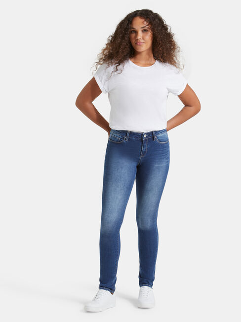 Butt Lifter Skinny Jeans Mid Sapphire