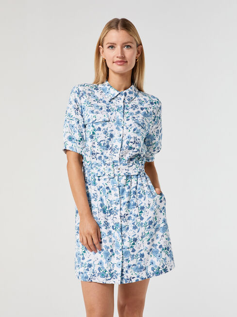 Flora Belted Shirt Dress