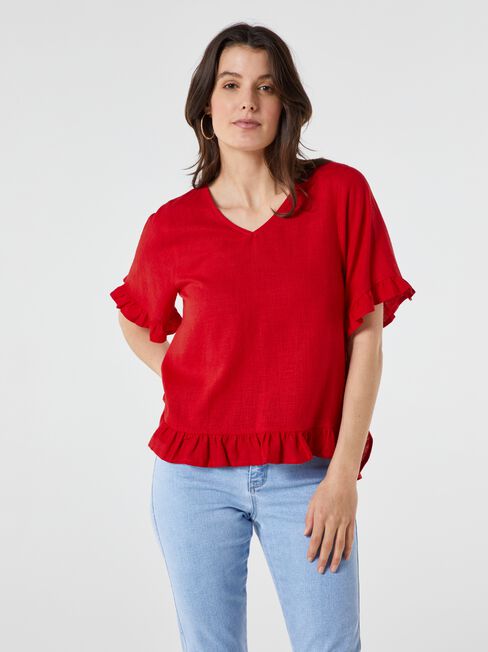 Ivy V-Neck Ruffle Top
