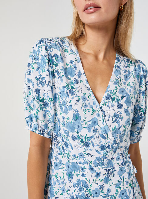 Lila Wrap Front Midi Dress