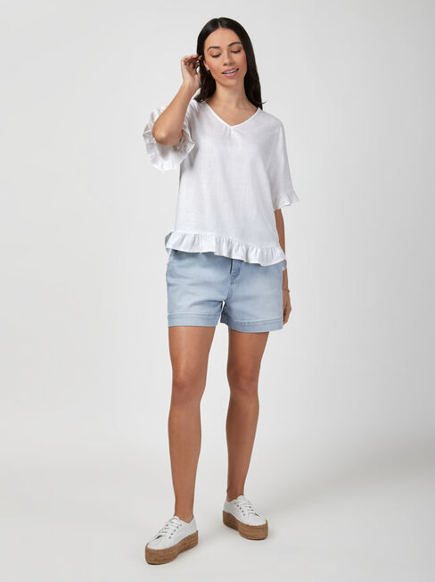 Ivy V-Neck Ruffle Top
