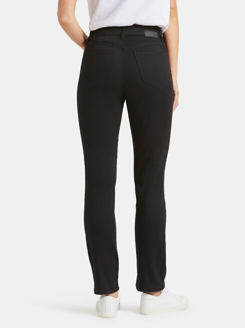 Tummy Trimmer Slim Straight Jeans Black