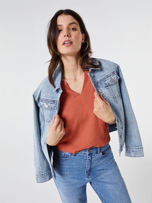 Aubrey Tuck Detail Raglan Top