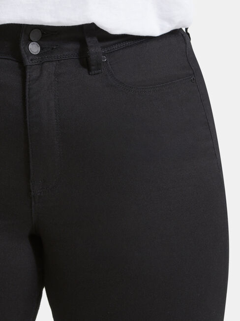 Tummy Trimmer Slim Straight Jeans Black