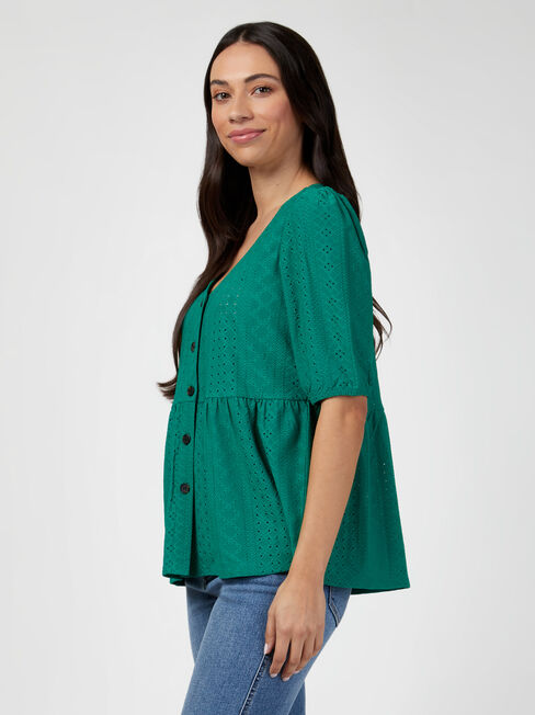 Eden Lacey Button Front Tee