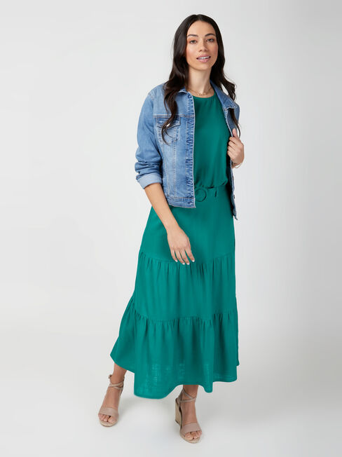 Sara Belted Tiered Skirt