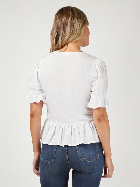 Chloe Embroidered Spot Top