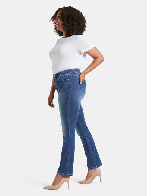 Tummy Trimmer Slim Straight Jeans Mid Sapphire