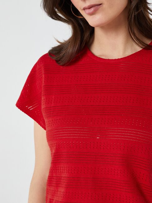 Thea Pointelle Bubble Hem Top