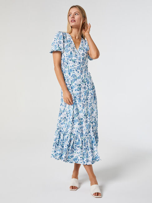 Lila Wrap Front Midi Dress