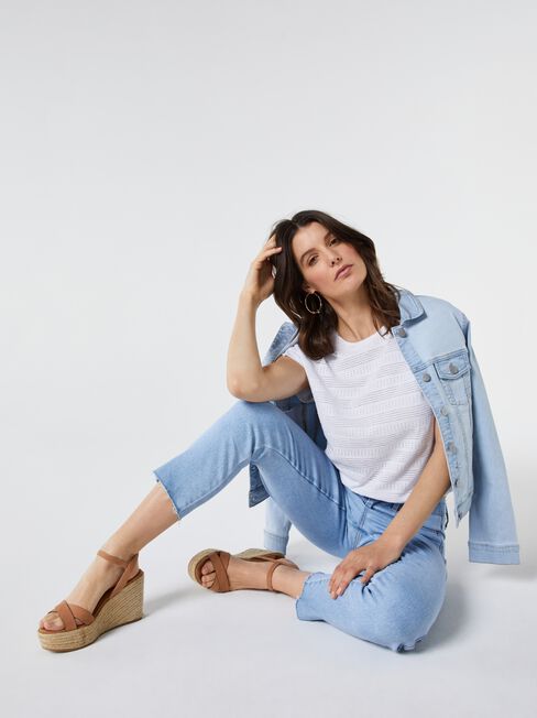 Thea Pointelle Bubble Hem Top