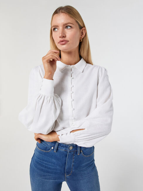 Laurel Linen Puff Slv Shirt