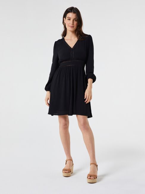Bridgette Blouson Sleeve V-Neck Dress