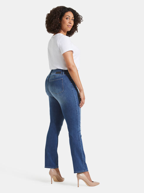Tummy Trimmer Slim Straight Jeans Mid Sapphire