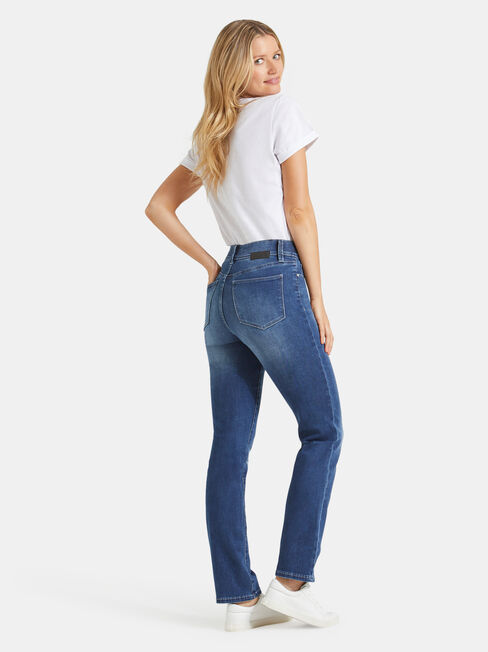 Tummy Trimmer Slim Straight Jeans Mid Sapphire