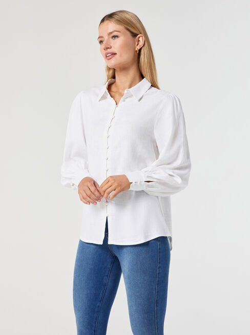 Laurel Linen Puff Slv Shirt