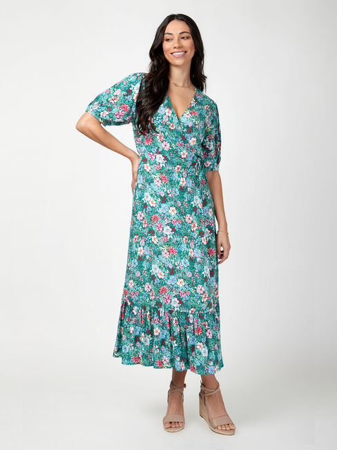 Lila Wrap Front Midi Dress