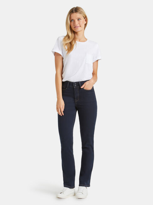 Tummy Trimmer Slim Straight Jeans Absolute Indigo