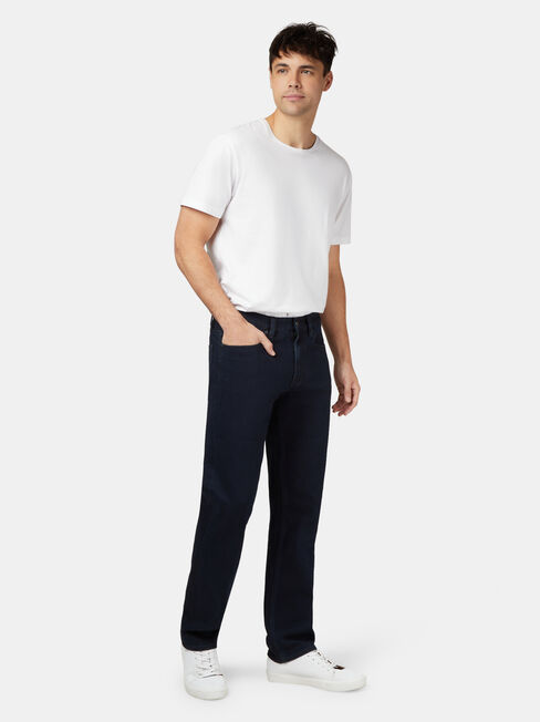 Straight Leg Jeans Coated Ink