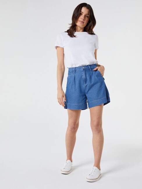 Yasmin Pleat Denim Short
