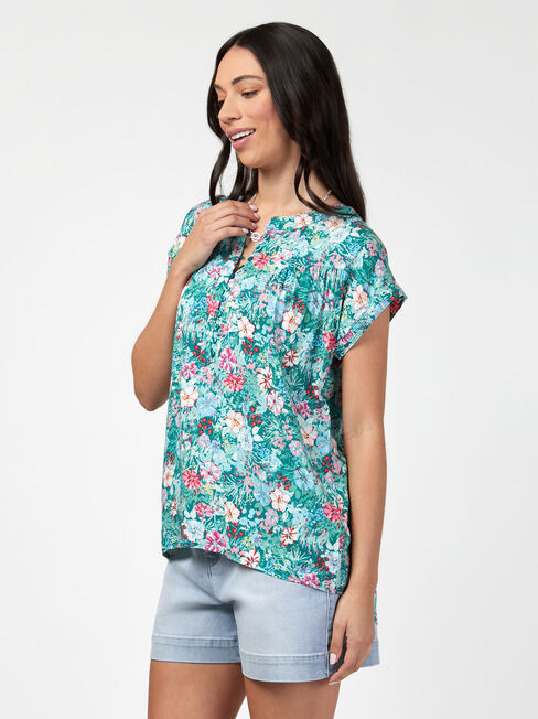 Heather Button Front Top