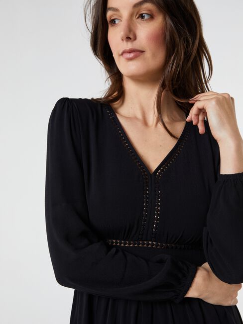 Bridgette Blouson Sleeve V-Neck Dress