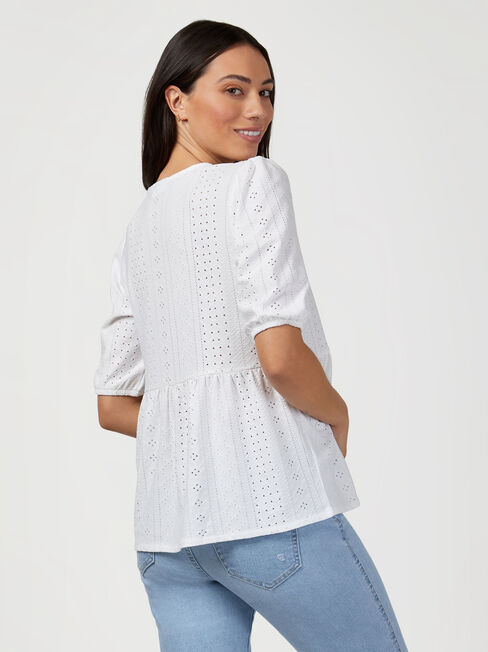 Eden Lacey Button Front Tee