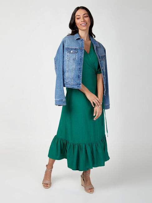 Lila Wrap Front Midi Dress
