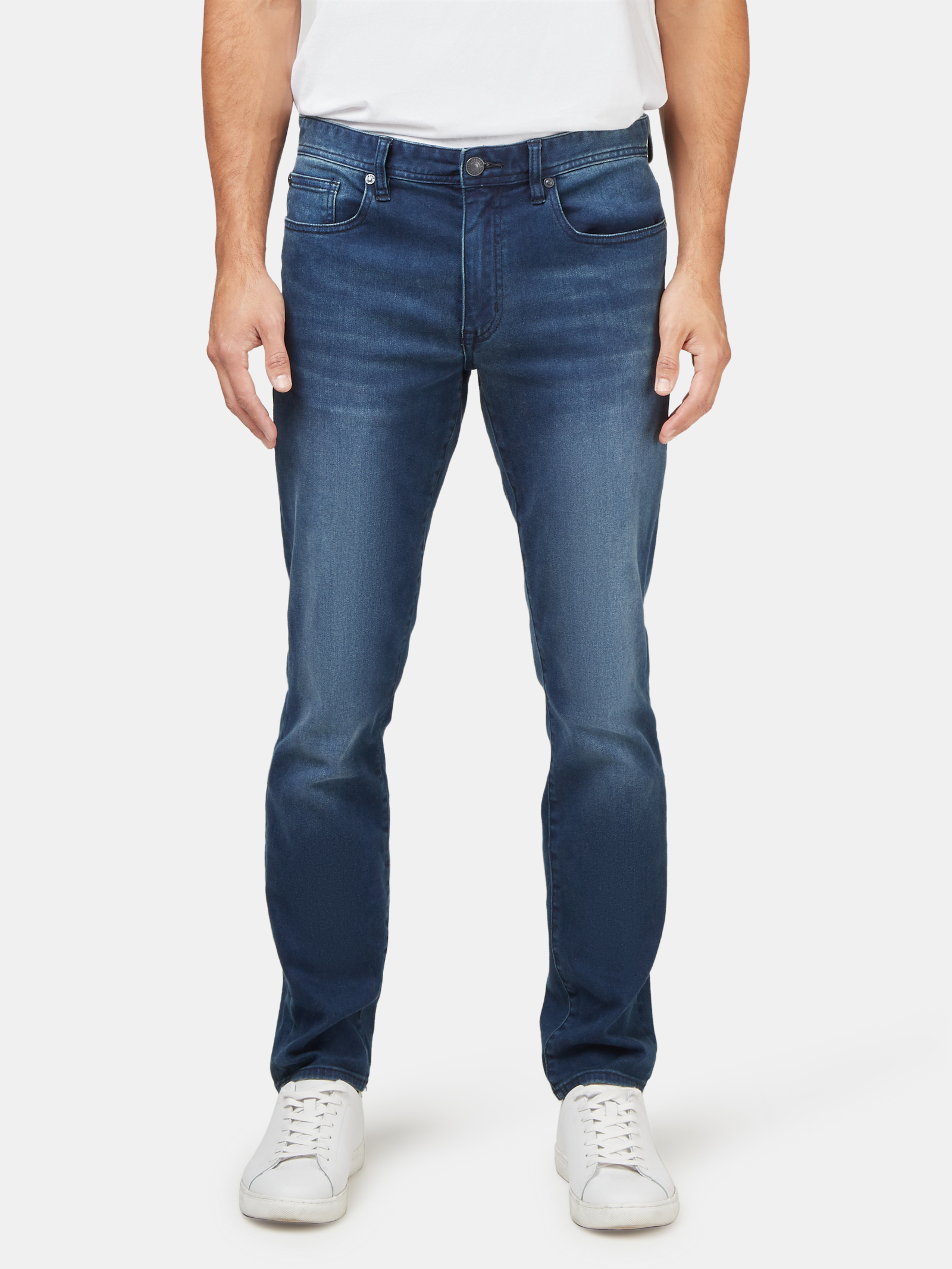 Slim Straight Knit Jeans Blue Black