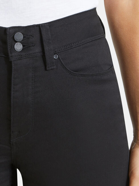 Tummy Trimmer Slim Straight Jeans Black