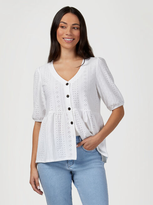 Eden Lacey Button Front Tee