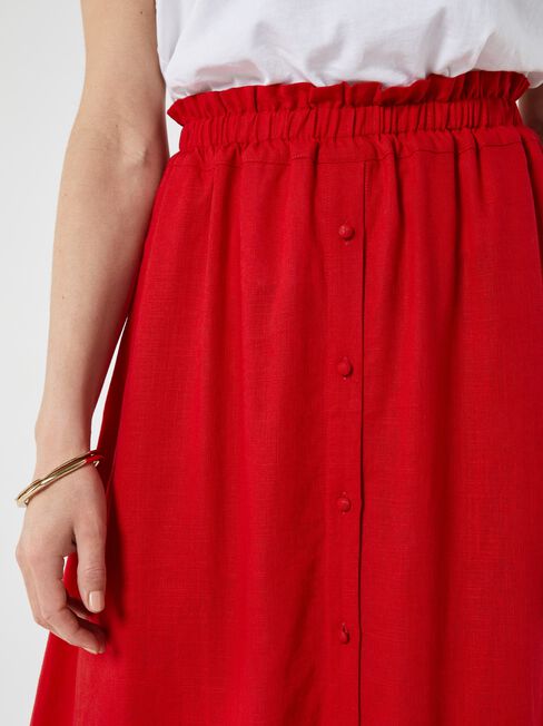 Collette Ruched Waist Midi Skirt