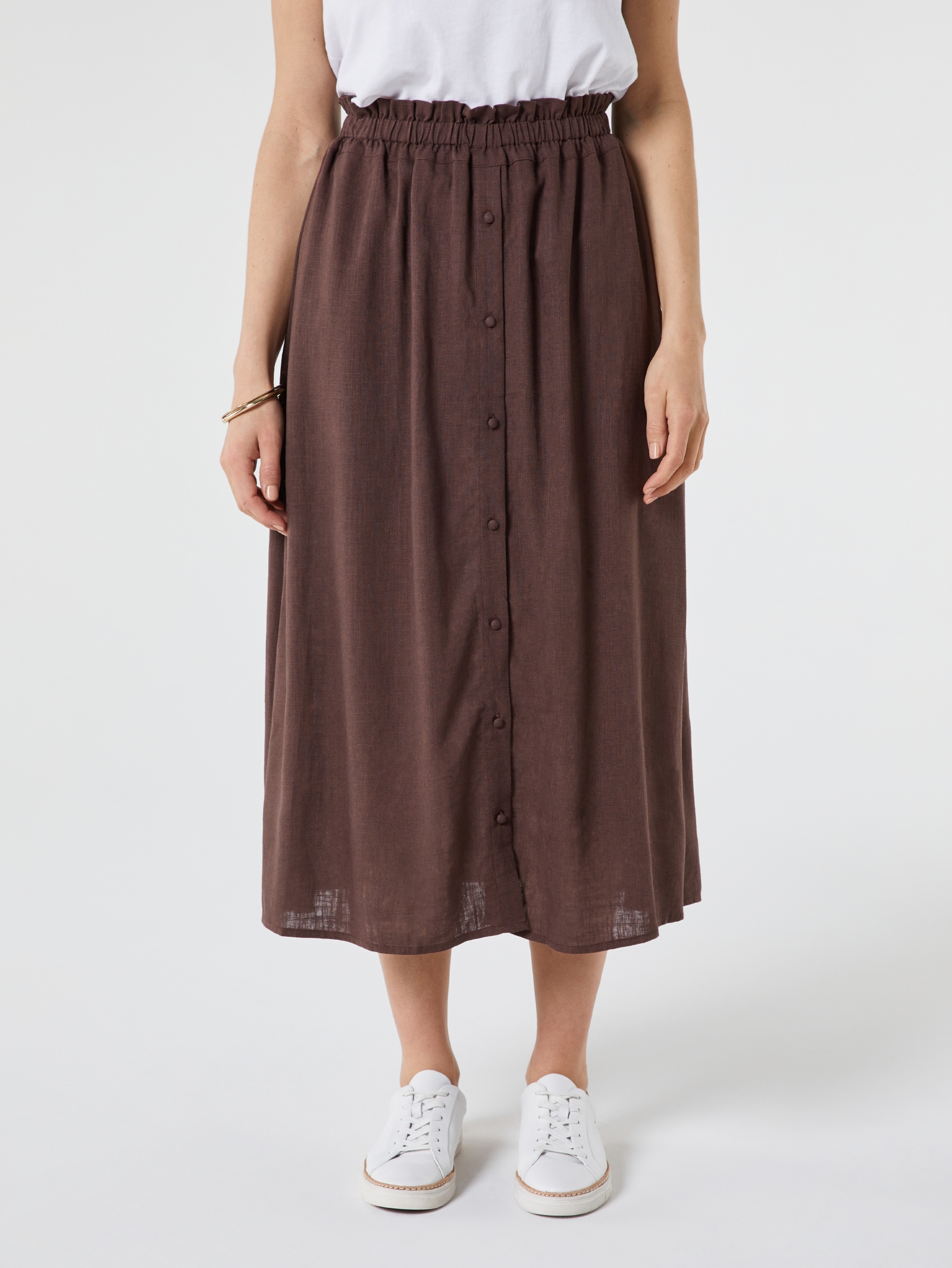 Collette Ruched Waist Midi Skirt