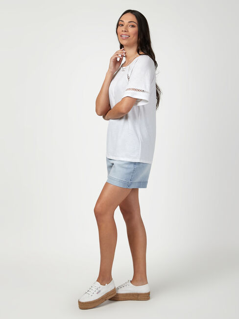 Sage Lace Insert Tee