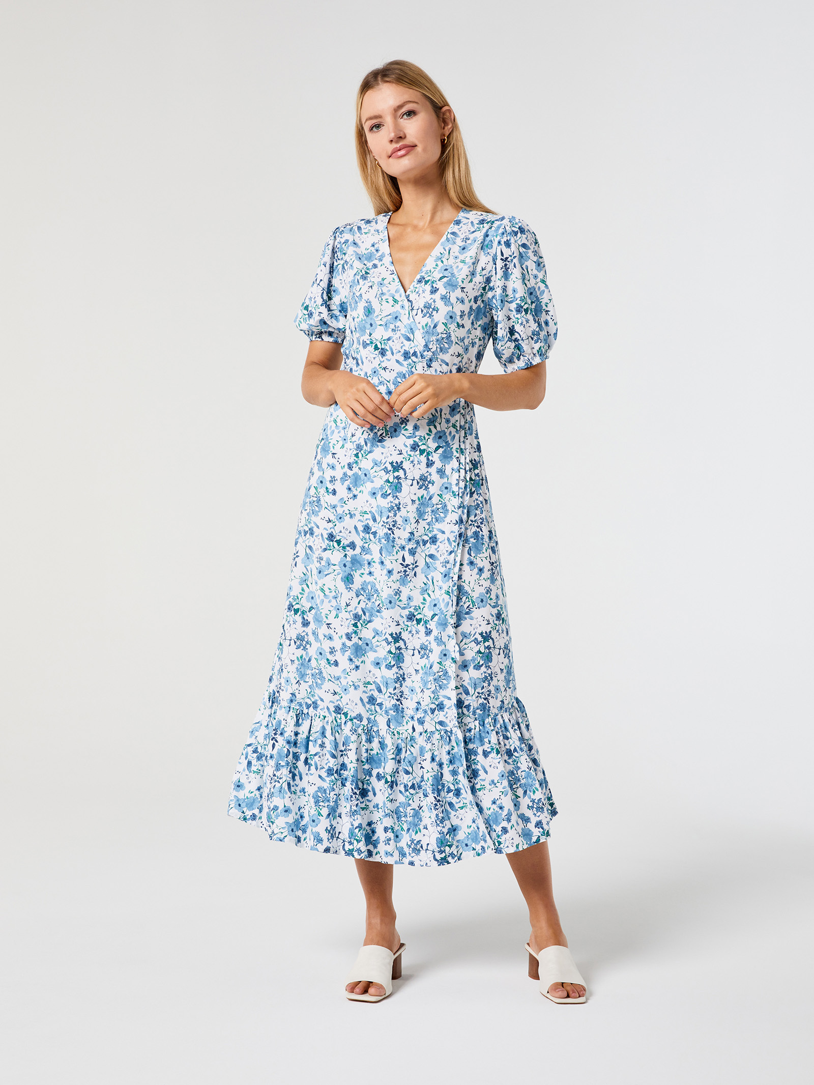 Lila Wrap Front Midi Dress